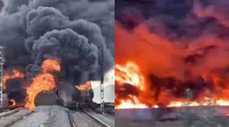 तमिलनाडु: डीजल से भरी मालगाड़ी में भीषण आग, मचा हड़कंप