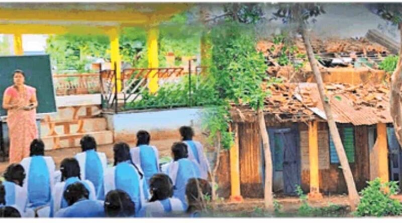 बारिश में भीगते सपने: खुले आसमान तले पढ़ाई करने को मजबूर छात्र