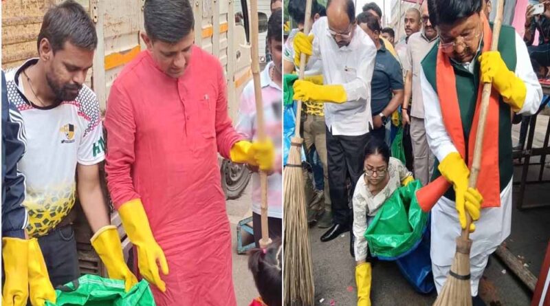 इंदौर नगर निगम के 8 हजार सफाई मित्र अवकाश पर, नेता और जनता खुद उतरे सफाई करने